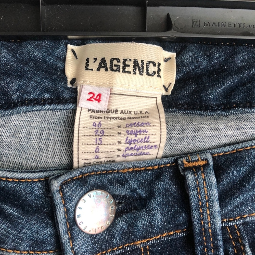 L'AGENCE Chantal Low Rise Skinny Jeans in Dark Vintage 24 - Picture 6 of 8